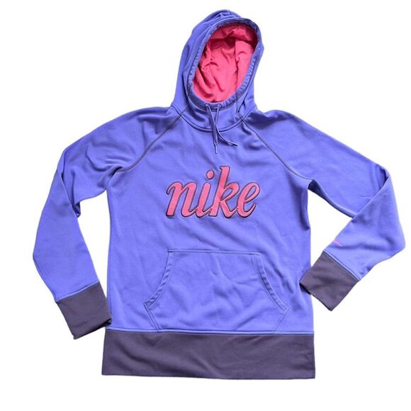 Nike Therma-Fit Sweatshirt Hoodie Pullover Purple Pink Size Medium - Picture 1 of 10